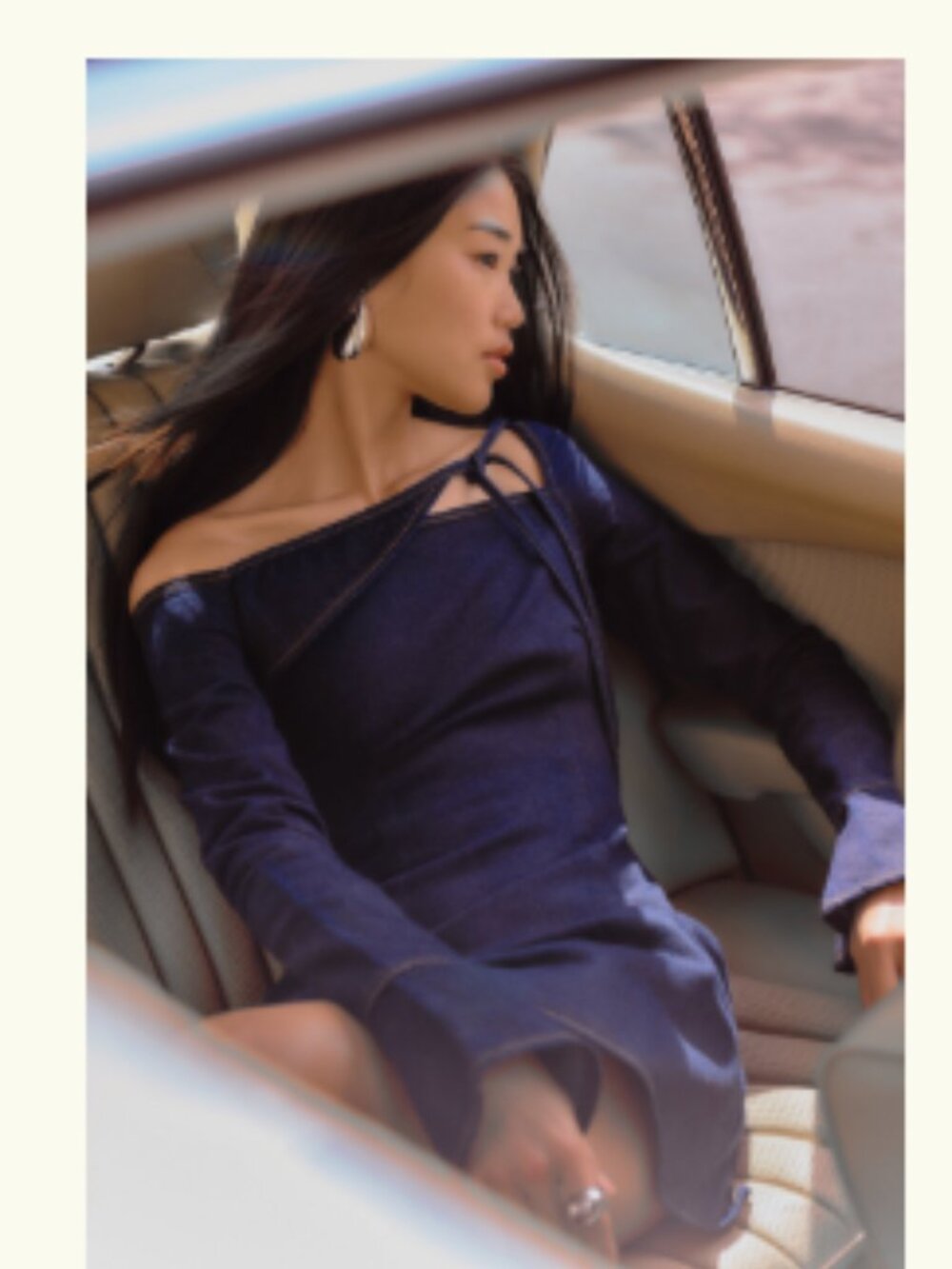 Cece Denim Mini Dress With Ties - Indigo Blue